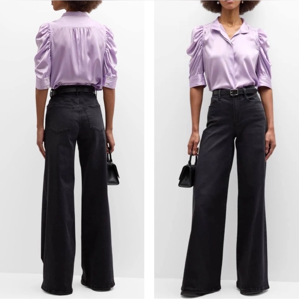 FRAME Gillian Stretch Silk Blouse in Lilac Size S - Picture 16 of 16